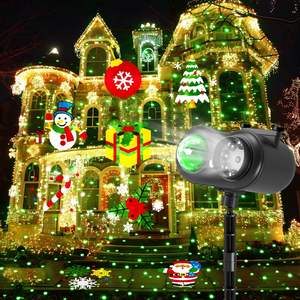 ไฟโปรเจคเตอร์กลางแจ้ง กันน้ำ 2-in-1 ไฟตกแต่งวันหยุดเอฟเฟกต์มหาสมุทร พร้อม 16 รูปแบบ 10 สี สำหรับตกแต่งวันวาเลนไทน์ - Product Image 4