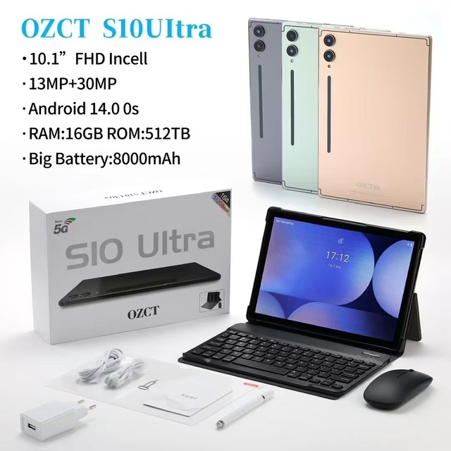 Android Tablet Pc HD Camera Call 10.1 Inch Big Screen S10 Ultra Portable Computer 8000mAh Long Standby Dual SIM Gaming for Kids
