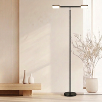 Lampe sur pied LED à double tête rotative 48W, protection des yeux, intensité réglable, pour salon, chambre, décoration d'angle