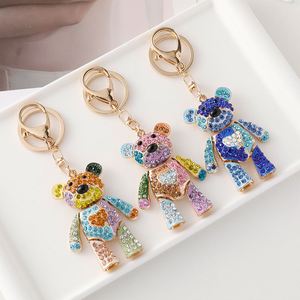 Fashion Diamond Bear Animal Bag Keychain Colorful Rhinestone Cute Bear <b>Key</b> <b>Chain</b> for Women Gift Bag Accessories <b>Key</b> <b>Chains</b> - Product Image 2