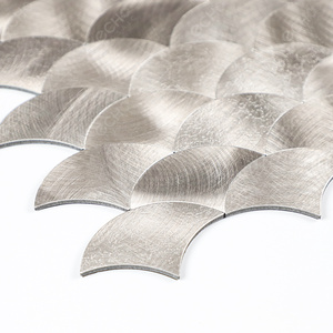 Modern Peel and Stick Mosaic champagne Color Easy Diy Fish Scale Shape Decorative Aluminum Composite Mosaic Waterproof - Product Image 4
