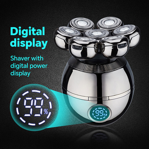 Customized Logo Men's <b>Shaver</b> Black Rotary Design Rechargeable Bald Head Magnetic Waterproof USB Wireless Rechargeable S - Product Image 5
