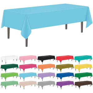 54x108 Disposable Plain PE Plastic Table Cover Rectangular <b>Tablecloth</b> Home Party Table Cloth Custom Cartoon for Football Banquet - Product Image 1
