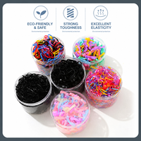 Lot de 500 élastiques à cheveux en TPR, épais, multicolores, extensibles, pour tresses, pour enfants, avec logo personnalisé, vente en gros