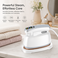 Défroisseur Vapeur Portable 1200W à Chauffage Rapide, Revêtement Céramique, Design Compact et Portable avec Base pour l'Entretien des Vêtements