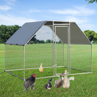 Grand poulailler en métal avec couverture imperméable et résistante aux UV, enclos extérieur pour poules, lapins et canards, pour la ferme ou le jardin.