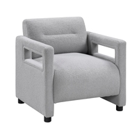 Mobilier de maison de luxe chaise d'appoint gris coussin de siège Boucle rembourrage contreplaqué cadre 1pc fauteuil