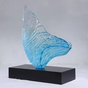 Blue Water Clear Modern Handmade Home Decor Resin Arts