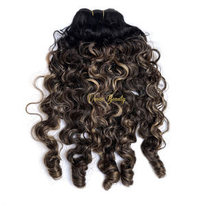 ผมต่อแบบเวฟลอนลึกสีบลอนด์ไฮไลท์แบบบาเลยาจ  ไม่ผ่านกระบวนการใดๆ ของ VMAE  แบบมัดเป็นช่อ  ผมมนุษย์แท้  แบบมิงค์เวอร์จิ้น  สำหรับต่อผม - Product Image 2