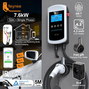 Station de recharge pour voiture électrique feyree 7kW, fonction GBT DLB, chargeur de batterie de voiture mural, prise monophasée avec commande par application - Product Image 1