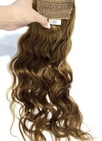 Queue de cheval à clipser en cheveux russes bruts, double épaisseur, pointes pleines, cheveux humains Remy naturels, extensions de cheveux humains pour femme