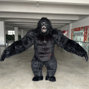 Unisex 2.6M Đen Inflatable Khỉ đột Linh Vật Trang phục sang trọng Vua <span class=keywords><strong>Kong</strong></span> khỉ cho lễ hội chủ đề bên và Halloween - Product Image 1