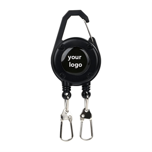 Porte-badge rétractable avec mousqueton boussole, porte-clés, accessoire de pêche rotatif, pinces, ciseaux, pour l'escalade, en nylon, étanche, pour le tourisme - Product Image 2
