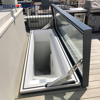 Fenêtre de toit motorisée en aluminium RICHOCEAN, double vitrage trempé, moderne, pour évasion en sous-sol