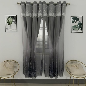 Hai Lớp Dây Thêu rèm cửa cho phòng khách phòng ngủ Gradient Cây san hô mô hình nghệ thuật Deco thiết kế 100% <span class=keywords><strong>Polyester</strong></span> - Product Image 4