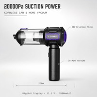 609 NEU 2600mAh Handstaubsauger für Auto 25 Minuten Laufzeit 11,1V 90W Digitale Anzeige Schwarzes Kompaktes Gehäuse Transparenter Staubbehälter