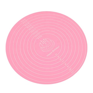 Thảm Silicon Tròn Chúc Mừng Sinh Nhật Thảm Lăn Bột Nhào Chống Dính Dụng Cụ Nhà Bếp Tấm Nướng Bánh Pizza - Product Image 6