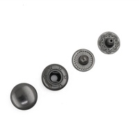 Haute qualité 1 #10mm noir Nickel couleur bouton pression pour vêtements casque sacs vêtements bouton en laiton personnalisé