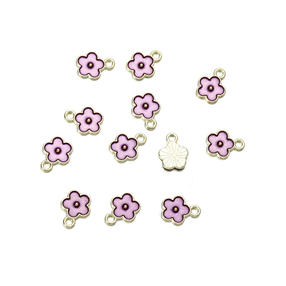Pendentif fleur violette (10pcs)