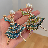 En gros Porte-clés Ballerine en Strass et Cristal, Breloque de Sac en Métal, Pendentif Perle, pour Filles et Danseuses de Ballet