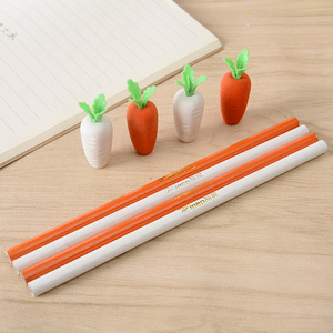 Escuela de papelería dar regalos <span class=keywords><strong>baratos</strong></span> de marketing blanco rojo zanahoria lápiz HB con goma de borrar - Product Image 3