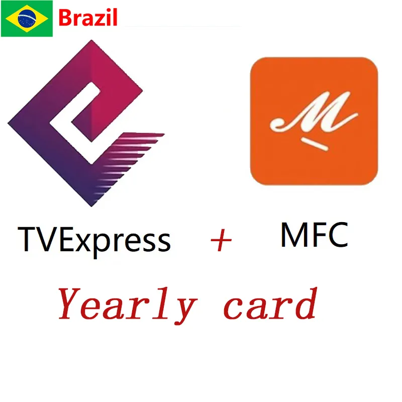 TVE MFC Kartu Hadiah Tahunan Platform Bioskop Keluarga Saya TVExpress Brasil Portugis untuk Kotak Tv Pintar Set Top Box Android