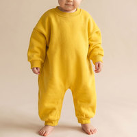 Combinaison personnalisée pour bébé garçon ou fille, sweat-shirt en polaire surdimensionné pour nouveau-né, combinaison à col rond à manches longues, vêtements d'hiver