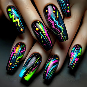Uñas Postizas al por Mayor, 24 Piezas, Diseño de Estrella de Fantasía, Cuadradas, Cortas, Lindas, Tipo Bailarina, Ataúd, Semi Hechas a Mano, Uñas Artificiales - Product Image 6