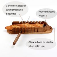 Trancheuse à pain en bambou de qualité supérieure pour attrape-miettes de pain maison coupe-pain pliable et compact Guide de tranchage de 3 tailles