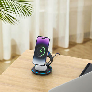 Último diseño 15W Soporte de cargador rápido Precio al por mayor <span class=keywords><strong>Reloj</strong></span> <span class=keywords><strong>iPhone</strong></span> inalámbrico Tipo C Auriculares móviles Negro Blanco Compatible Z27 - Product Image 5