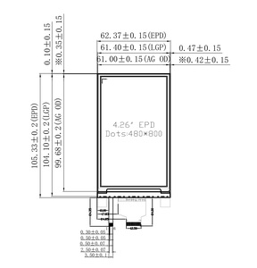 Módulo de pantalla de papel electrónico HD de 4,26 pulgadas, 800 × 480, 7 LED, luz frontal, ángulo de visión ultra amplio, pantalla de tinta electrónica SPI de ultra bajo consumo - Product Image 6