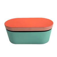 Boîte de rangement pour sèche-cheveux moderne avec logo personnalisé en relief, boîte cadeau, boîtes télescopiques, forme ovale, doublure en éponge, cuir PU écologique