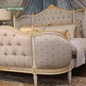Bdp conjunto de móveis de madeira, tradicional estilo francês de luxo para cama com design clássico