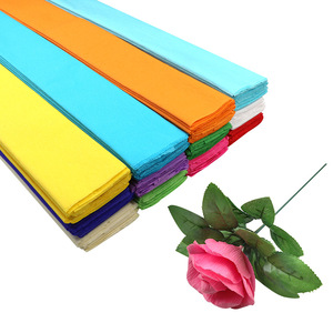 Papier crêpe mince coloré pour bricolage à la main Rose grenouille son papier fleur rides bricolage Rose pour Halloween nouvel an Graduation - Product Image 2