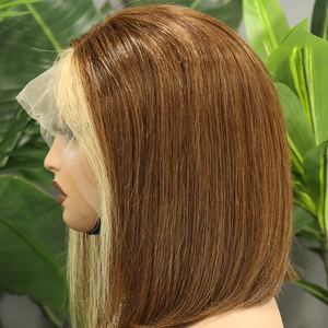 FH #P4/27 <b>Front</b> Highlight Straight Human Hair Bob <b>Wigs</b> 13x4 Transparent <b>Lace</b> Frontal Vietnamese Hair Short <b>Wig</b> - Product Image 2