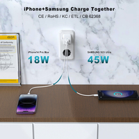 Chargeur Rapide Universel Portable Zonsan 2025 45W GaN Type C GRS PD QC PPS Adaptateur USB pour Téléphone Mobile Chargeur KC 45W