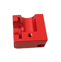 Bloc de serrage en aluminium anodisé rouge usiné sur mesure par CNC, pièce de fixation à rainures semi-circulaires pour équipement d'automatisation