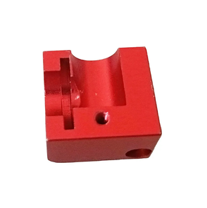 Bloque de sujeción de aluminio anodizado rojo, mecanizado CNC personalizado, pieza de fijación con ranura semicircular para equipos de automatización - Product Image 5