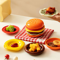 Sauce aromatisée au hamburger, assaisonnement, petit plat mignon en céramique compatible micro-ondes pour la maison, pour la sauce soja et le vinaigre de légumes