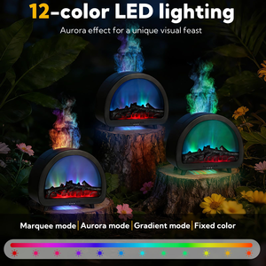 Scent Diffuser Machine <b>Humidifier</b> Portable <b>Humidifier</b> Flame Aroma Vaporizer Household Appliances Fireplace Diffuser - Product Image 4