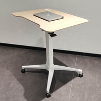 Bureau debout moderne à une jambe réglable en hauteur sur le dessus, Table de bureau à faible encombrement Escritorio