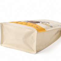 Sacs à fermeture éclair à fond plat en aluminium mat noir avec logo imprimé personnalisé pour les grains de café, la poudre d'igname et les chips de manioc