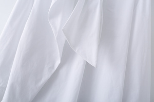 Camicetta <span class=keywords><strong>Elegante</strong></span> da Ufficio Zevity in Cotone Bianco per Donna, Manica Lunga con Fiocco, Camicia Business Personalizzabile con Logo, <span class=keywords><strong>Top</strong></span> Comodo da Donna - Product Image 4