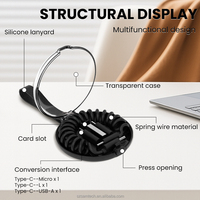 Kit de câbles USB rétractables 3-en-1, ensemble de charge rapide 5A, écouteurs, coffret cadeau d'affaires pour promotion