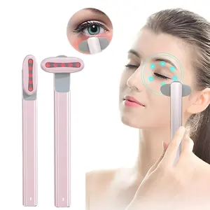 Vibração de uso doméstico equipamento de beleza facial LED ferramenta de cuidados com a pele facial varinha de terapia de luz vermelha EMS