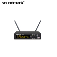 Microphone portable sans fil Soundmark G-100, petit et moyen, niveau de performance, alliage, piles AA, AC 110-240V, bande passante 40 MHz, 100 m