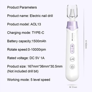Kit <span class=keywords><strong>de</strong></span> pluma <span class=keywords><strong>de</strong></span> taladro <span class=keywords><strong>de</strong></span> <span class=keywords><strong>uñas</strong></span> eléctrico inalámbrico 10 en 1, <span class=keywords><strong>lima</strong></span> <span class=keywords><strong>de</strong></span> <span class=keywords><strong>uñas</strong></span> <span class=keywords><strong>para</strong></span> <span class=keywords><strong>uñas</strong></span> gruesas y herramienta <span class=keywords><strong>de</strong></span> pulido <span class=keywords><strong>de</strong></span> cuidado <span class=keywords><strong>de</strong></span> <span class=keywords><strong>uñas</strong></span> naturales - Product Image 6