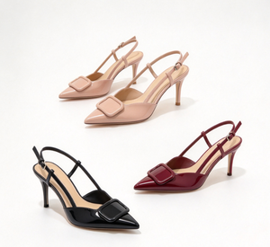 Escarpins classiques à bout fermé en cuir fendu pour jeunes femmes, avec bouton latéral et talon carré fin, pour le quotidien, faible MOQ en gros - Product Image 1