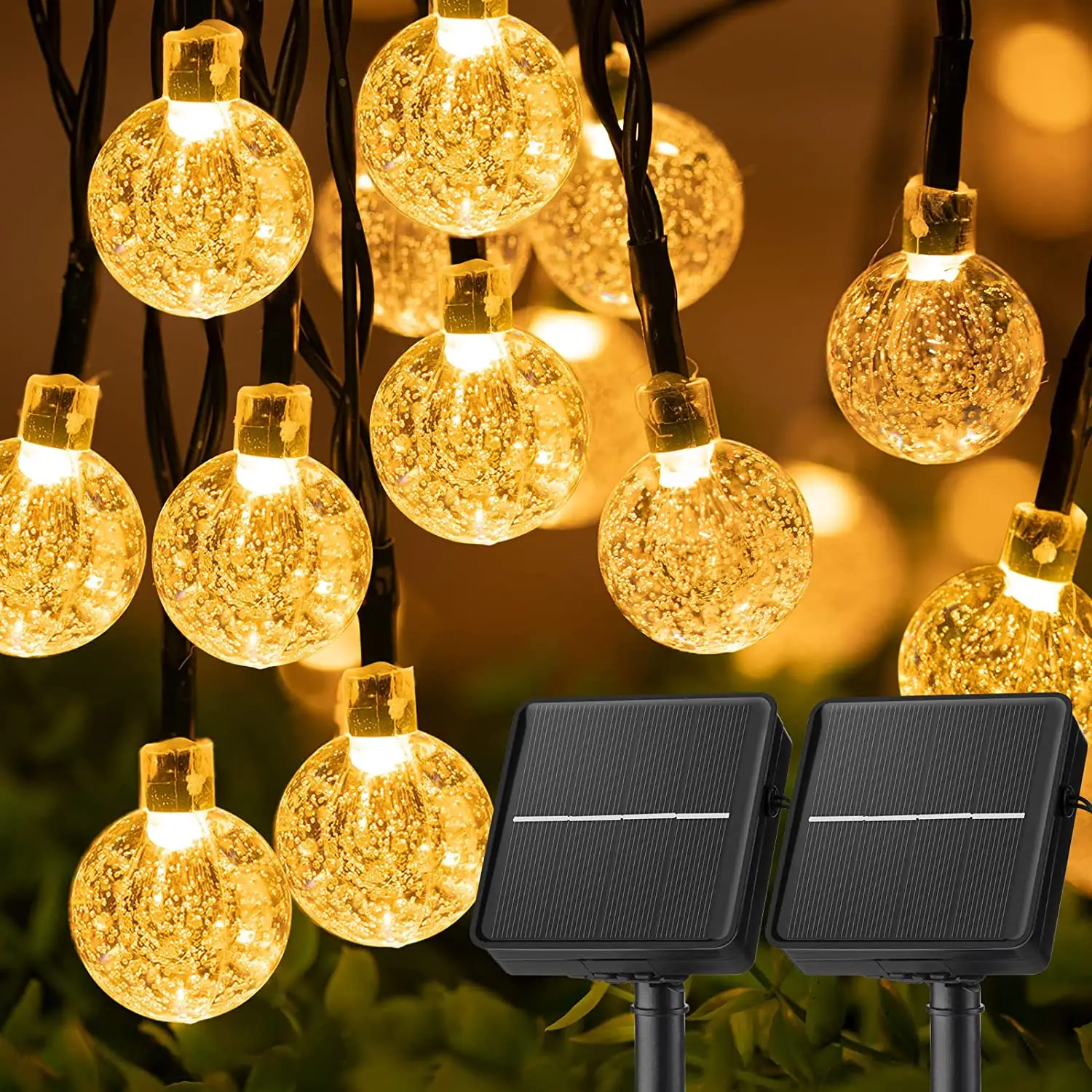 Holiday Solar String Lights Series Outdoor Christmas Strip Fairy Lights For Party/Arch/Patio/Tree/Bistro/Curtain Decorations
