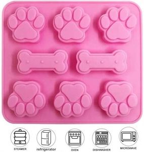 Puppy Dog Paw & Bone Shaped Molds Dishwasher Safe Premium Silicone Cake Mold Biscuit Chocolate <b>Cookies</b> Baking Pans - Product Image 3